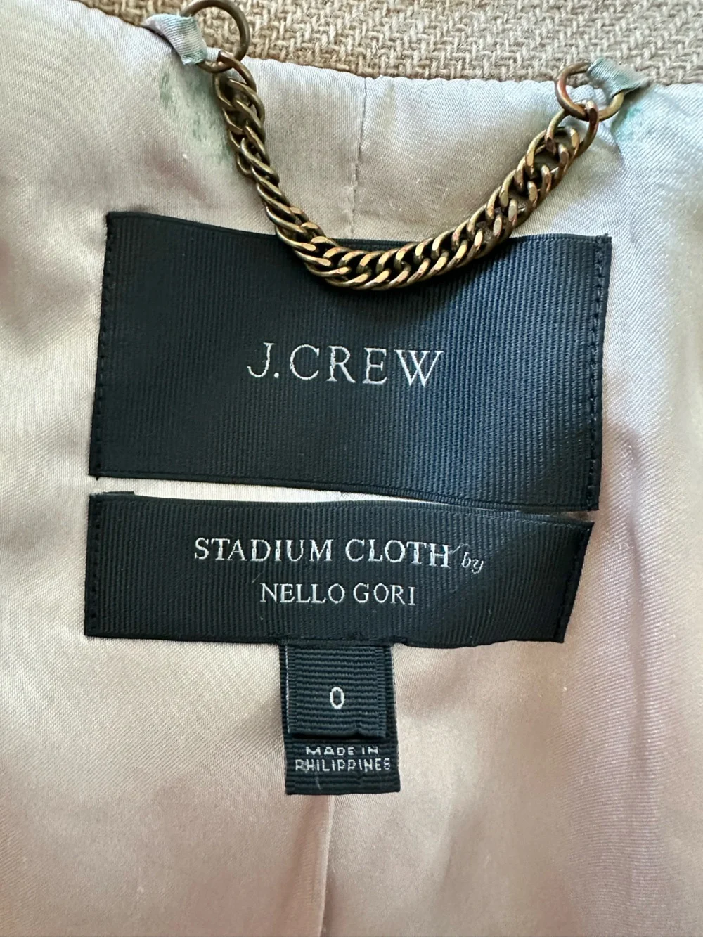 J.Crew Stadium Cloth Cocoon Coat Wool Nello Gori Camel Tan Size 0 B2770